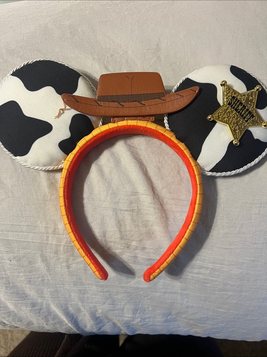 Disney Accessories - Cow Print Sheriff Ear Disney Headband with Cowboy Hat